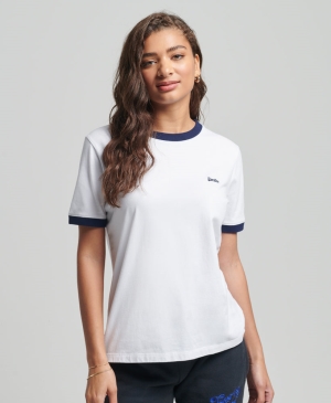 Superdry Academy Stripe T-shirts Navy | KJHCZFA-20