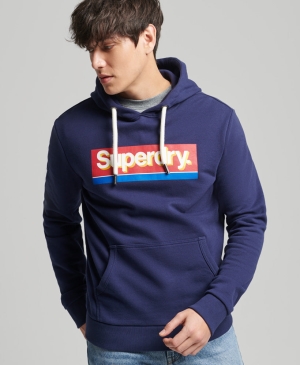 Superdry Alpine Luxe Down Hoodie Navy | AVEHGSP-58