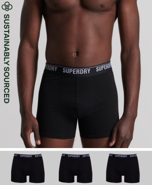 Superdry Boxer Multi Triple Pack Unterwäsche Schwarz | DZOYHMU-61