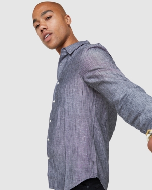 Superdry Code Core Logo Linear Oversize Hemd Grau | KFXETUH-73