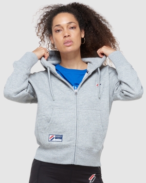 Superdry Code Essential Zip Hoodie Grau | YNSLHZB-37