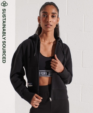Superdry Code Essential Zip T-shirts Schwarz | FMQWYER-06