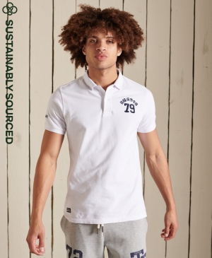 Superdry Code Logo Linear Oversized Polo Shirts Grau | XFKCPBI-80