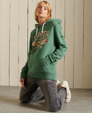Superdry Code Sport Harrington Hoodie Grün | WDQKMVC-20