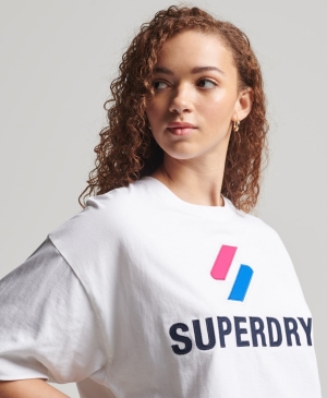 Superdry Code Tech Crew T-shirts Braun | QRNMLGP-25