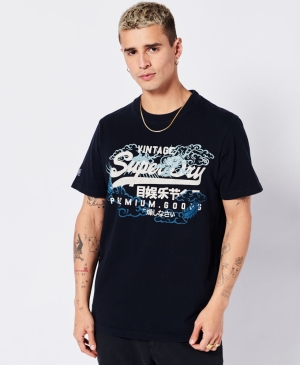 Superdry Code Unisex T-shirts Blau | OJSPNDM-64