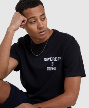 Superdry Cooperate Logo Crop T-shirts Schwarz | DPRNCMU-13