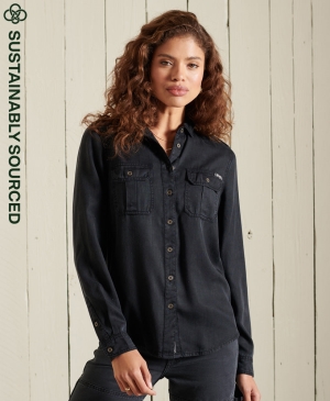Superdry Core Logo American Classics Ringer Hemd Navy | RHNSQXL-41