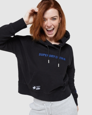 Superdry Core Loose Ss Tee Hoodie Navy | LRUDYKV-98