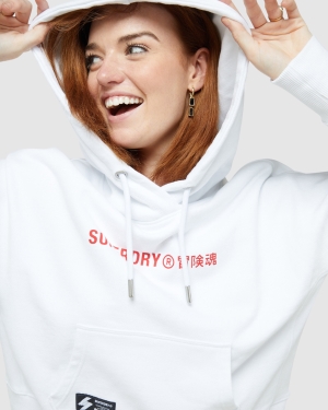 Superdry Core Sleeve Tee Hoodie Weiß | VKZBCQY-71