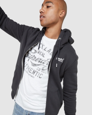 Superdry Corporate Logo Tee Hoodie Grau | PACMSNR-12