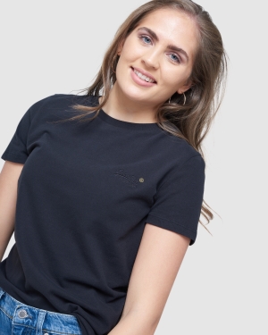 Superdry High Rise Gerade T-shirts Blau | RCTYSBM-04