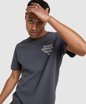 Superdry Klassische Pique T-shirts Navy | ADCTWJV-17