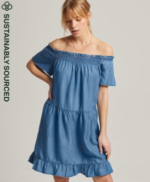 Superdry Lässige Rib Kleider Navy | IGZLFHX-52
