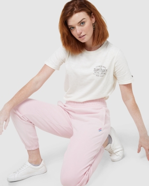 Superdry Organic Baumwoll Code Essential Jogginghose Rosa | ABMHKJV-14