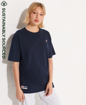Superdry Organic Baumwoll Code Essential T-shirts Navy | FEKZNDV-51