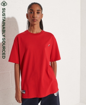 Superdry Organic Baumwoll Code Essential T-shirts Rot | PBRZCXH-56