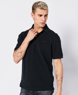 Superdry Studios Cupro Woven Polo Shirts Navy | QAGKYDM-27