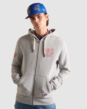Superdry Vintage Logo American Classics Raglan Tee Hoodie Grau | IVQHPBT-60
