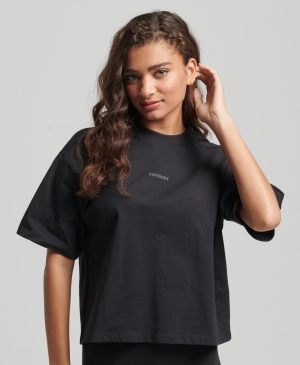 Superdry Vintage Logo Embroidered Oversized T-shirts Navy | LUMYJXF-73
