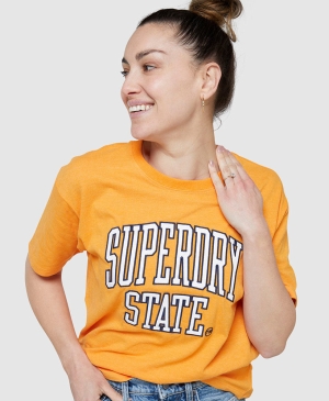 Superdry Vintage Logo Embroidered Oversized T-shirts Grau | XPOLUAB-25