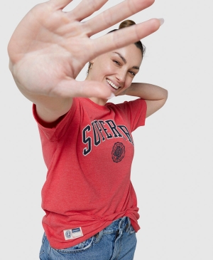 Superdry Vintage Logo Embroidered Oversized T-shirts Rosa | XWCSGBN-34