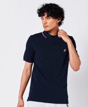 Superdry Vintage Logo Embroidered Polo Shirts Navy | GPHSNUZ-98