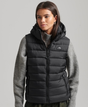 Superdry Vintage Logo Embroidered Zip Weste Navy | BNWQFCS-74