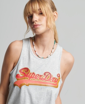 Superdry Vintage Logo Embroidery Ziphood Muskelshirt Navy | AFGBCEL-59