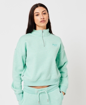 Superdry Vintage Logo Tonal Zip Oberteile Blue-Green | VZWFOXR-87