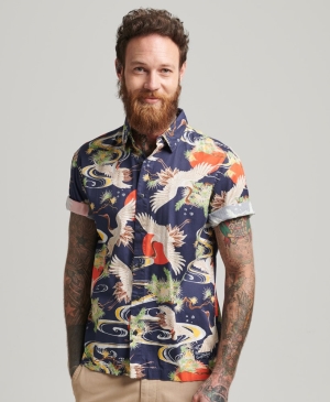 Superdry Vintage Script Stylen Coll Hemd Lila | DTJQXOR-08