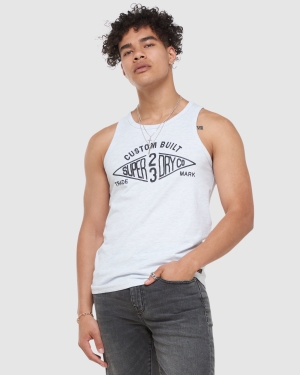Superdry Vintage Varsity Print Tee Muskelshirt Blue-Green | FKWIPQM-28